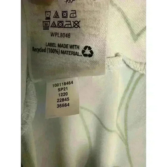 EUC Alfani BLUE BOLD LEAF Women's Printed Swing Top, US XL 3/4 Flared Sleeves - Picture 5 of 11